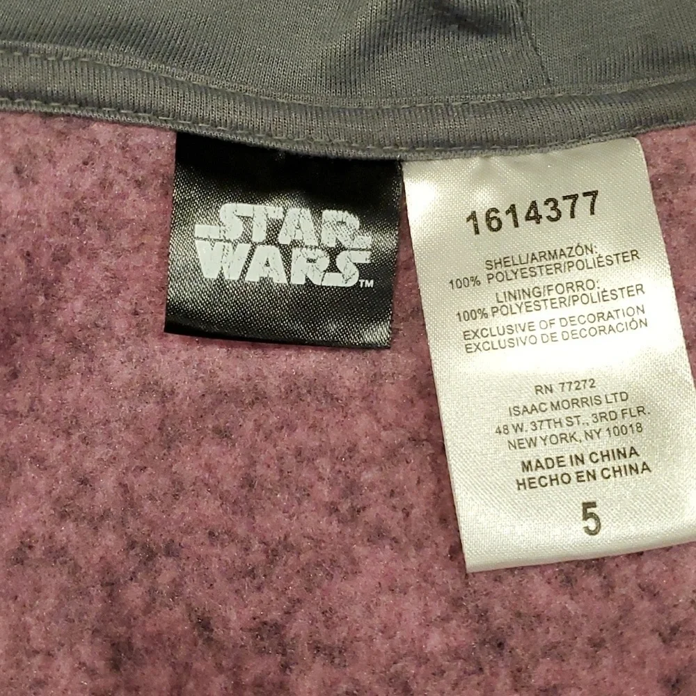 Star Wars Pink & Gray Jacket, girls size 5.